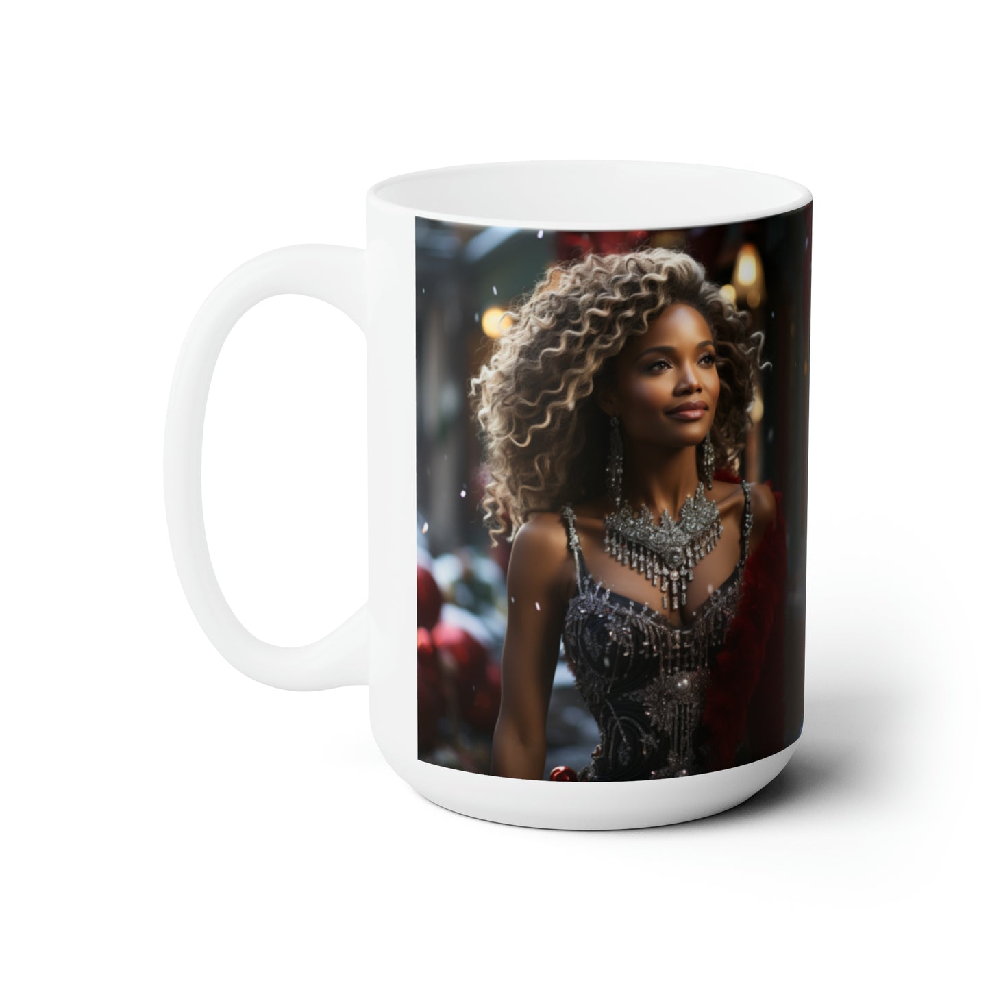 Princess Claus White Ceramic Holiday Mug 15oz