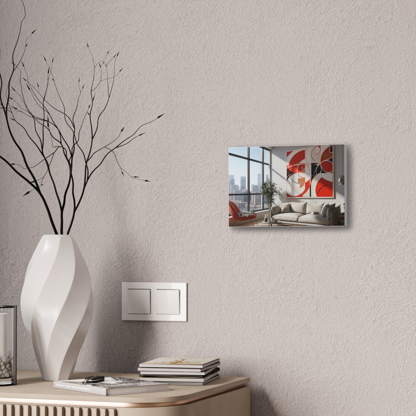 Crimson Elegance: A Symphony of Sophistication Canvas Print