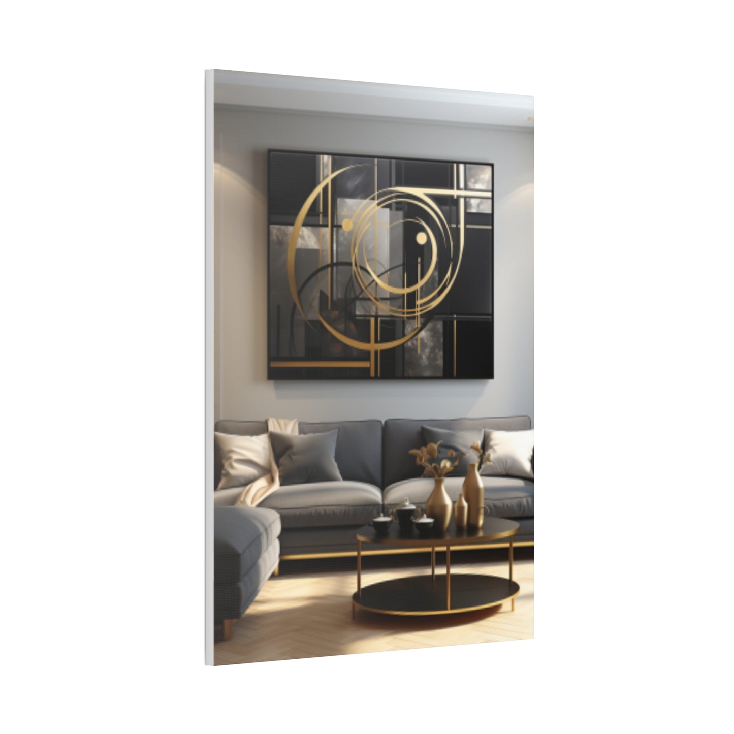 Gold and Black Elegance: A Symphony of Sophistication Canvas Print