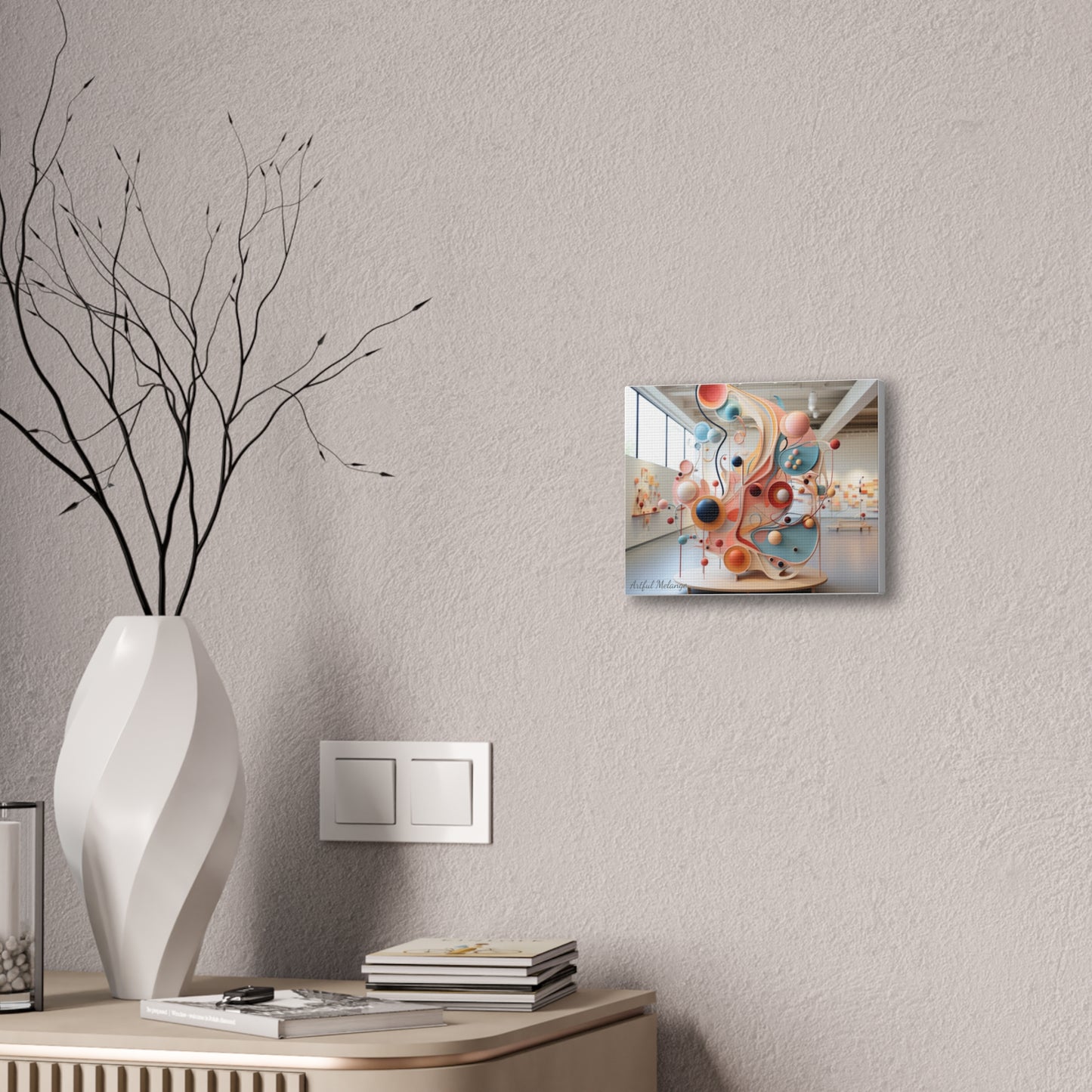 Harmony in Cyan and Peach- Graphic Print