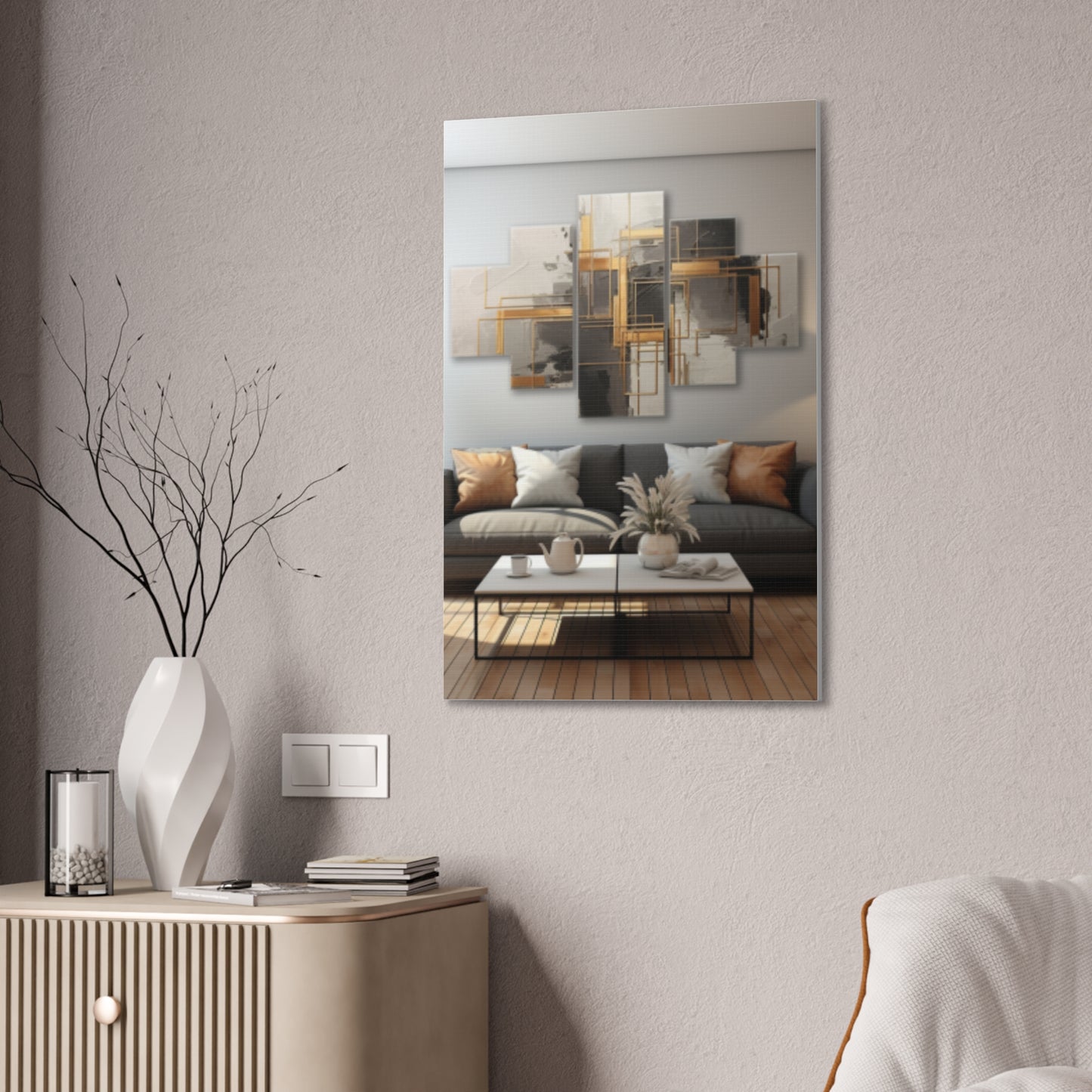 Gold and Black Elegance: A Symphony of Sophistication Canvas Print
