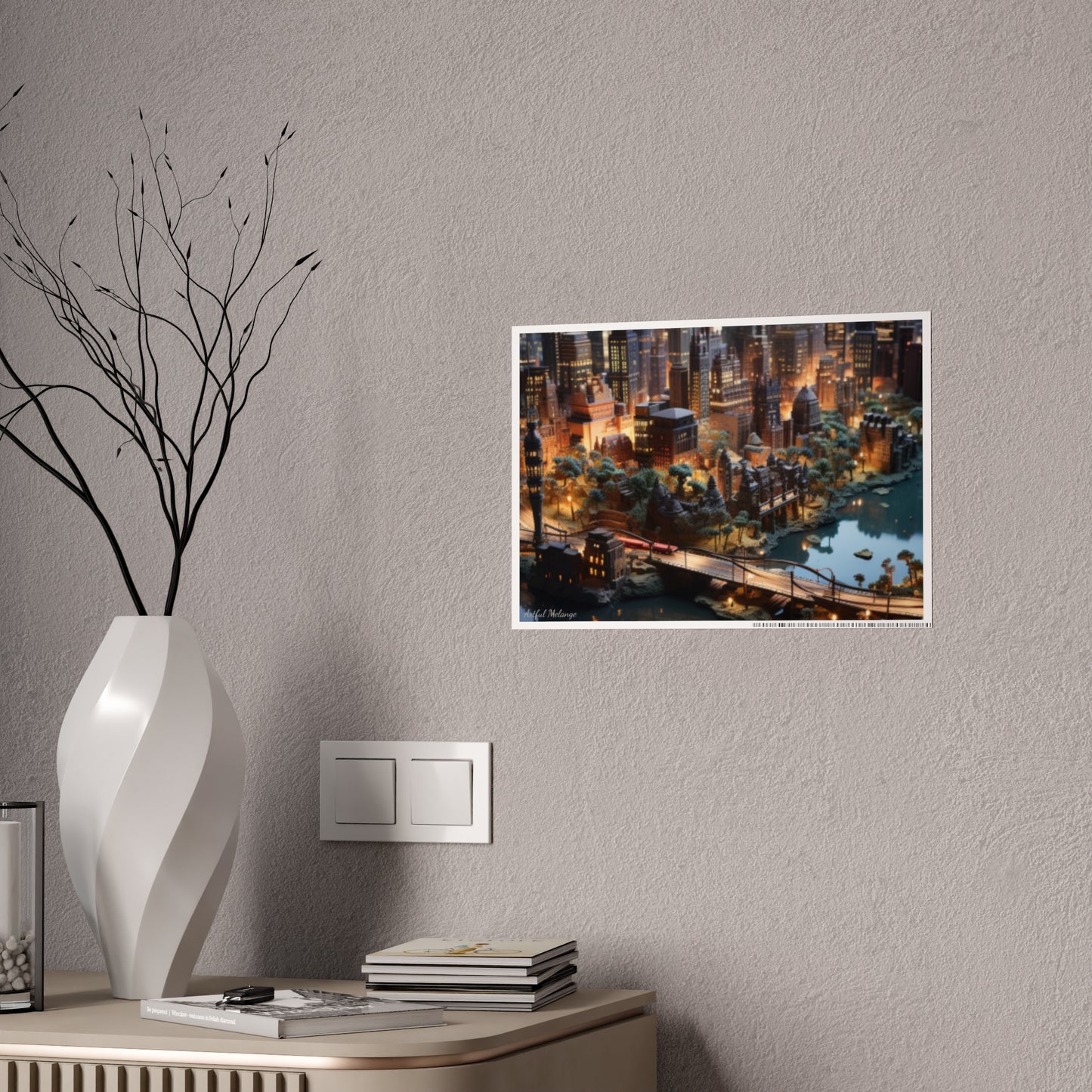 Skyline Vista: Hyper-Realistic 3D Cityscape Posters