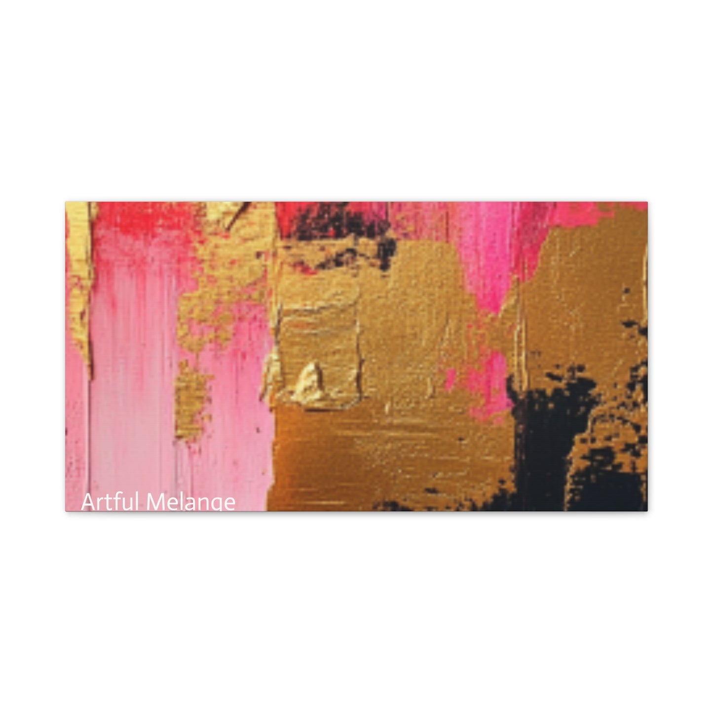 Acrylic Abstract Canvas Print - Homage to the Divine Nine/Pink Green Black and Gold 4