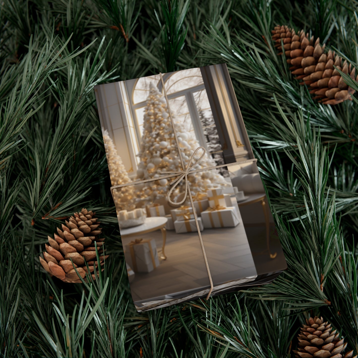 Elegant Gold and White Holiday Wrapping Paper Collection – Elevate Your Gifts with Sophisticated Style