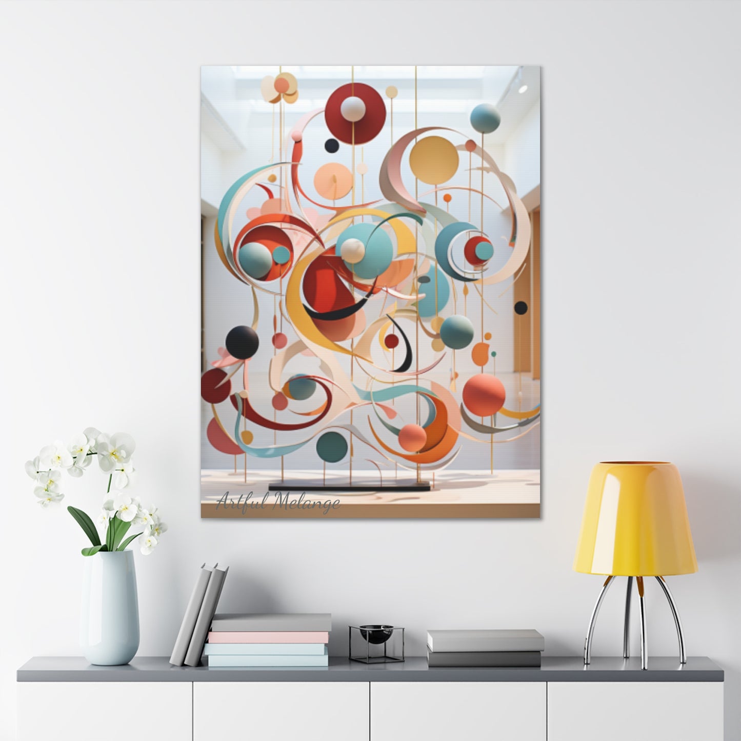 Harmony in Cyan and Peach- Graphic Print
