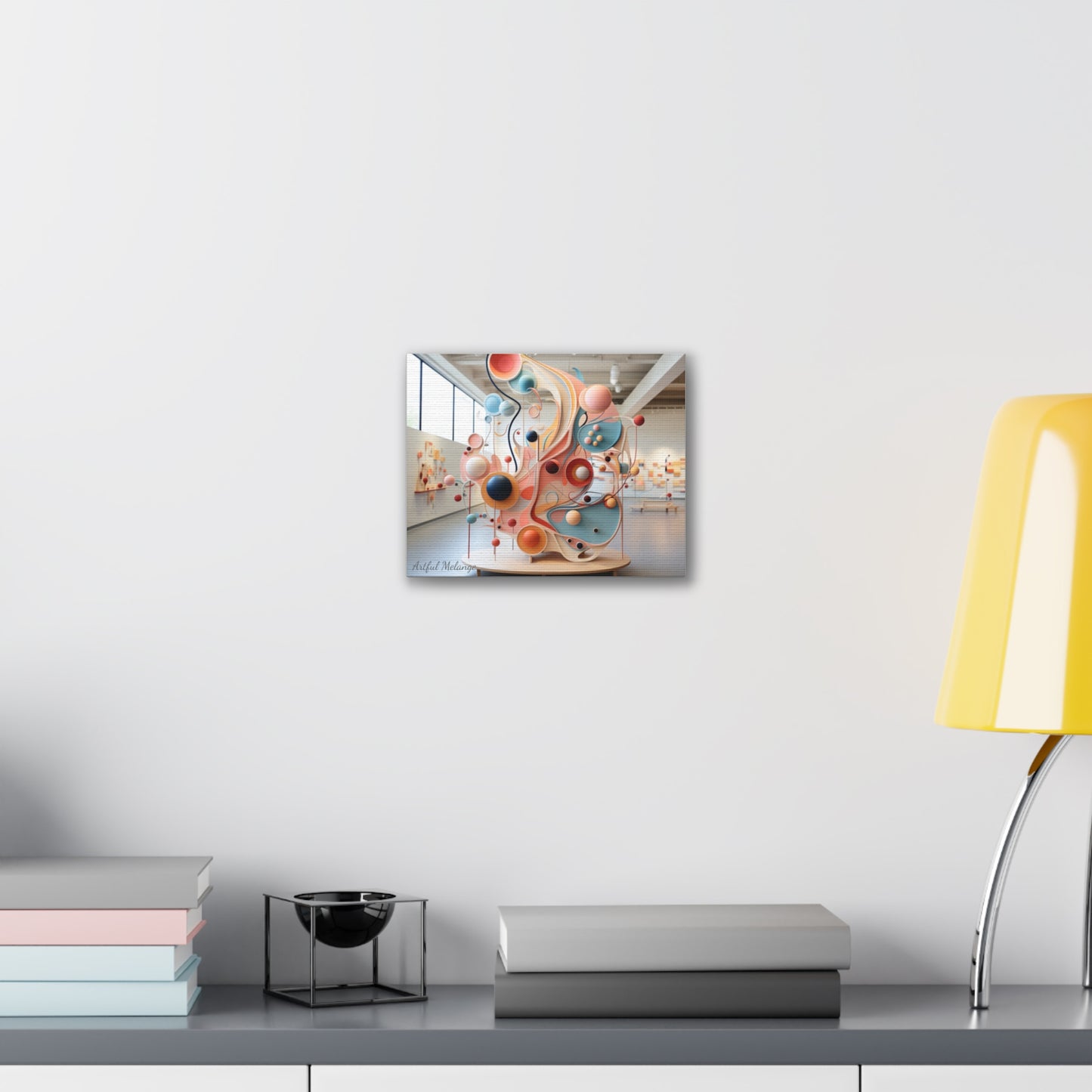 Harmony in Cyan and Peach- Graphic Print