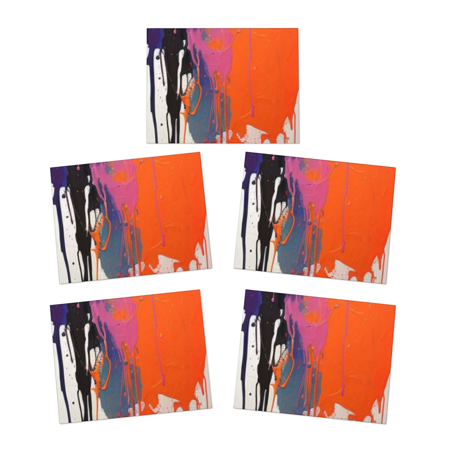Elegance in Ink: Abstract Art Note Card Set(5-Pack)