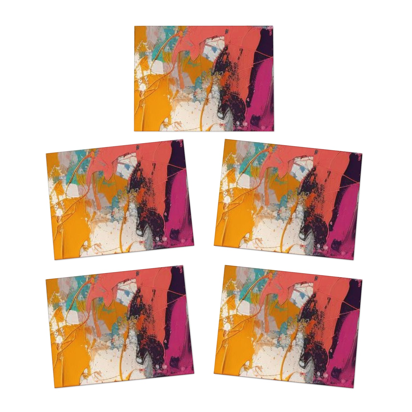 Elegance in Ink: Abstract Art Note Card Set(5-Pack)