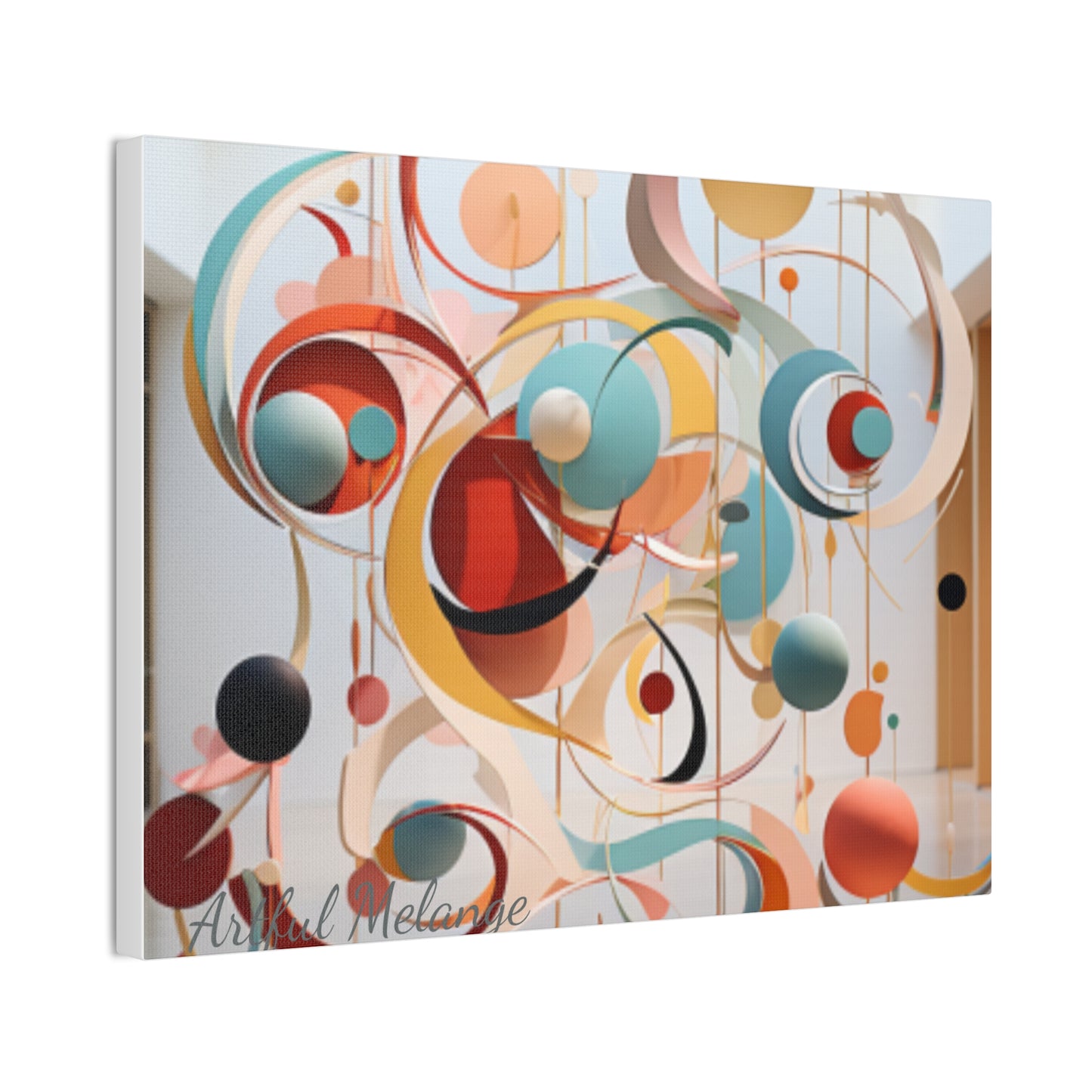 Harmony in Cyan and Peach- Graphic Print