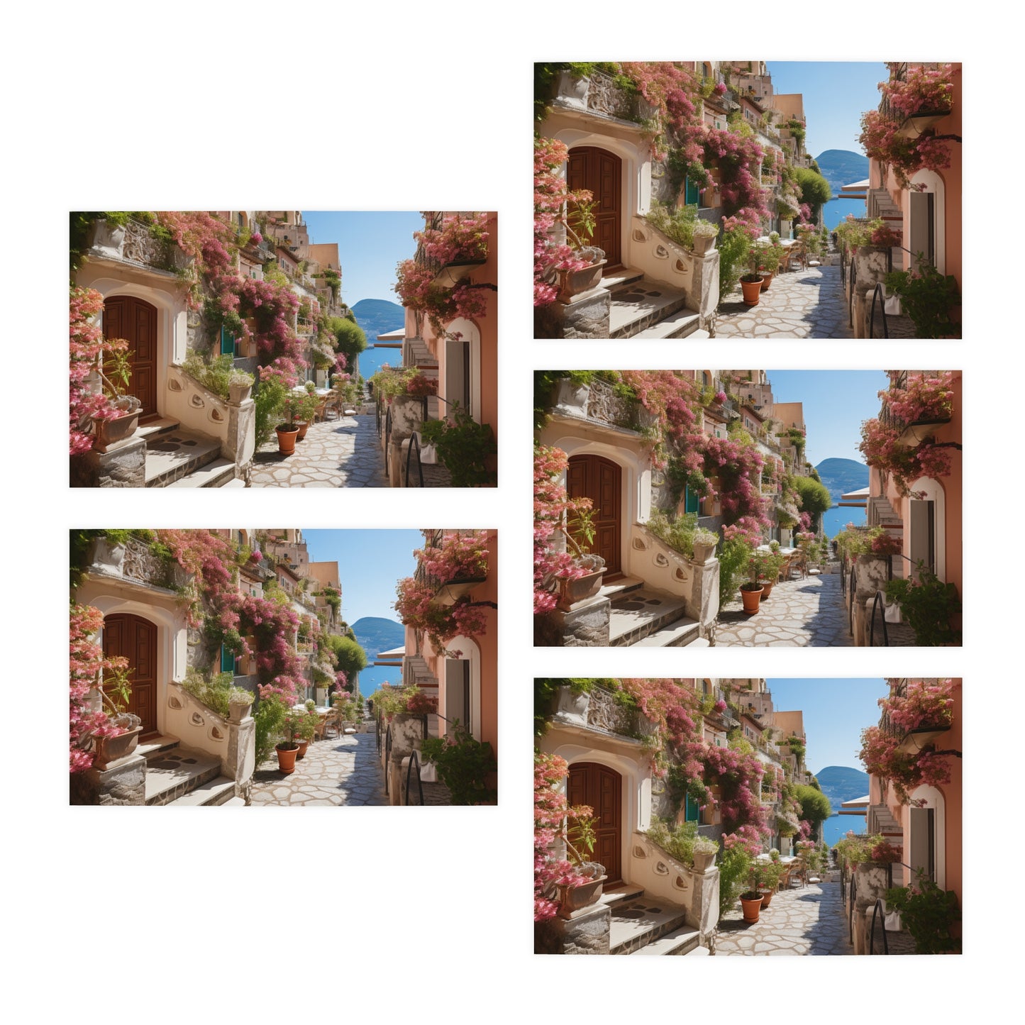 Italian Hillside Scene Design Note Cards (5-Pack)