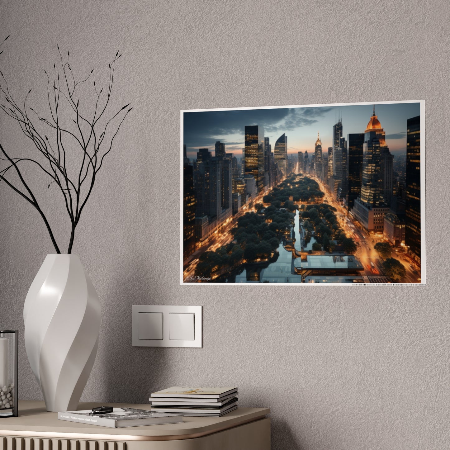 Skyline Vista: Hyper-Realistic 3D Cityscape Posters