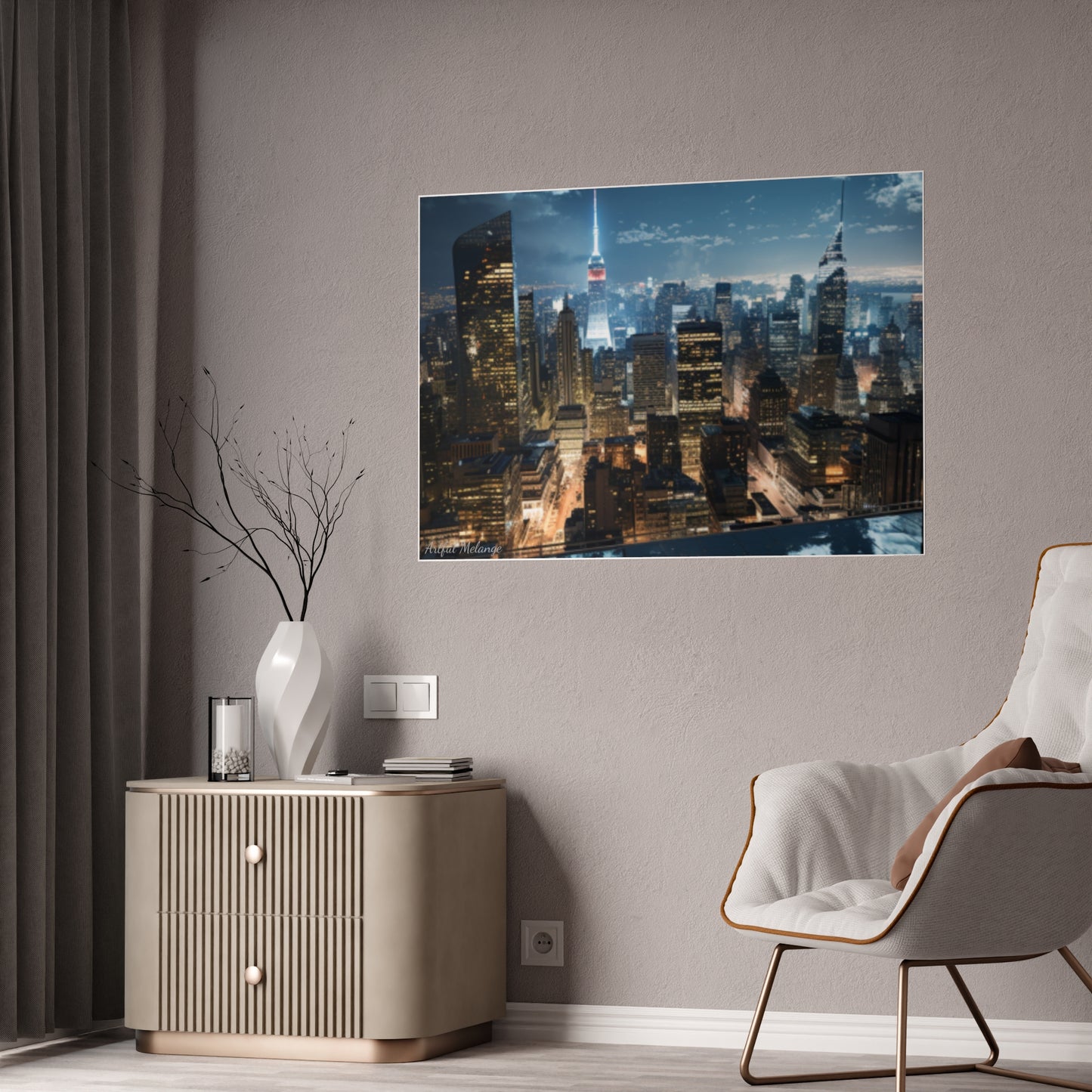 Skyline Vista: Hyper-Realistic 3D Cityscape Posters