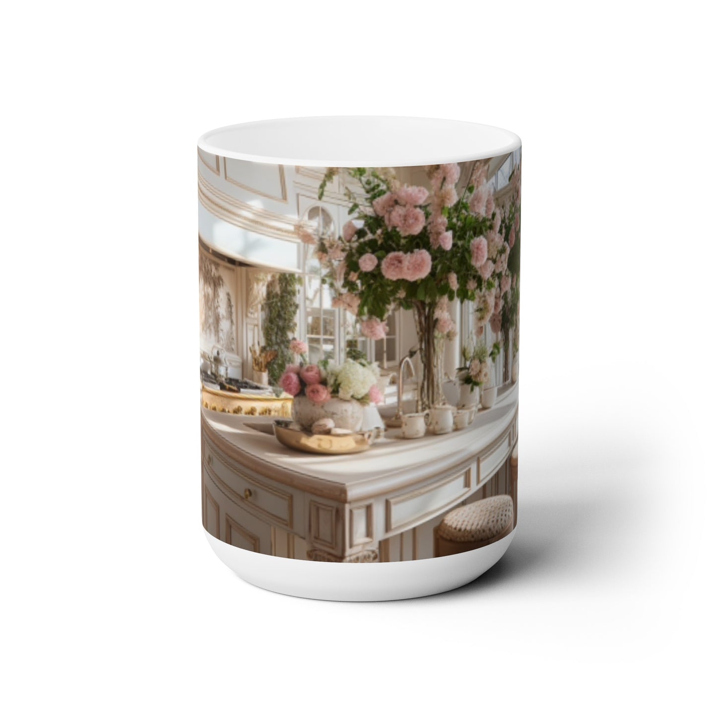 Elegant Kitchen Themed Ceramic Mug 15oz