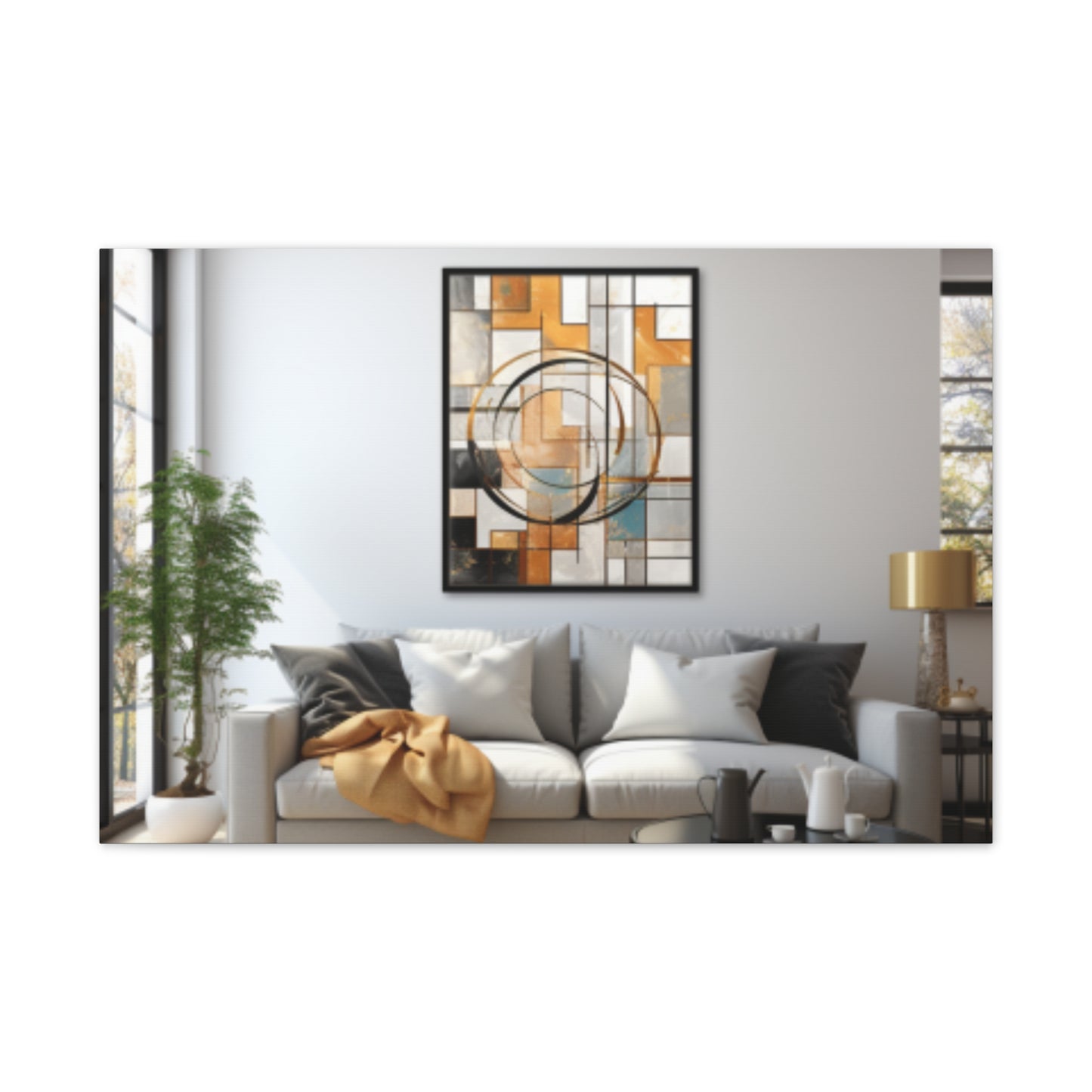 Gold and Black Elegance: A Symphony of Sophistication Canvas Print