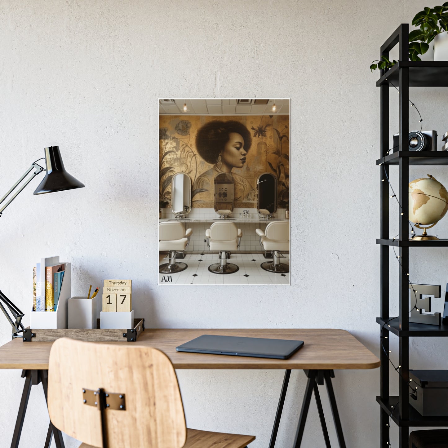 Black Hair Salon Interiors: Poster Prints Celebrating Style