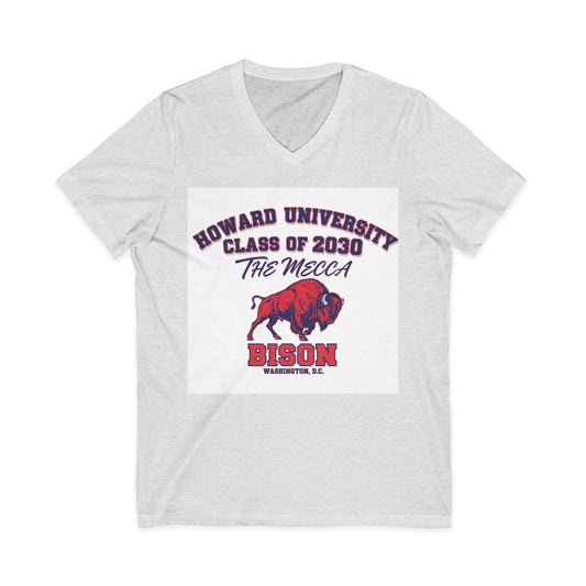Howard University Class of 2030 Unisex V-Neck T-Shirt | The Mecca Incoming Class Tee