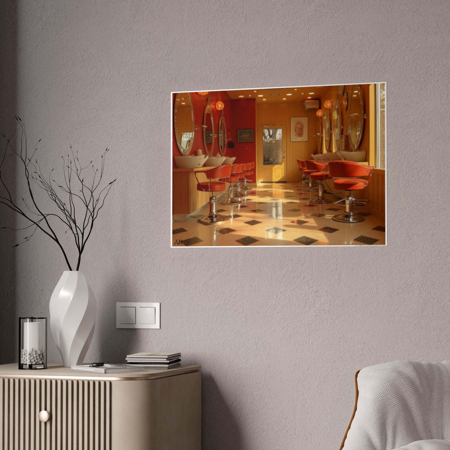 Black Hair Salon Interiors: Poster Prints Celebrating Style