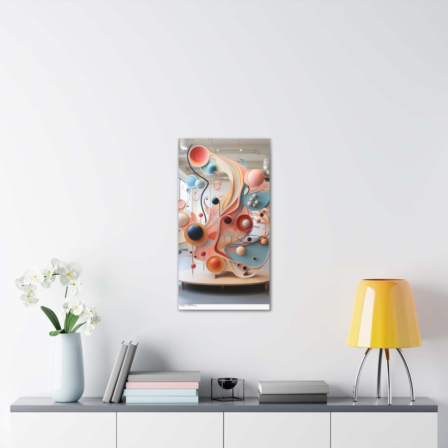 Harmony in Cyan and Peach- Graphic Print