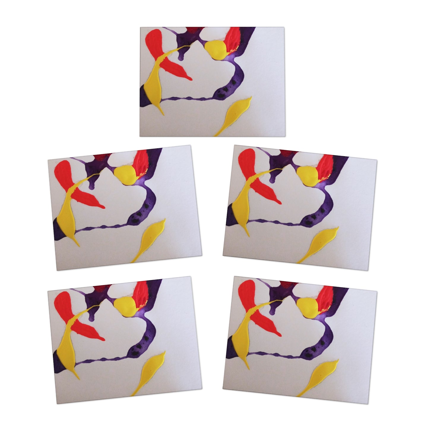 Elegance in Ink: Abstract Art Note Card Set(5-Pack)