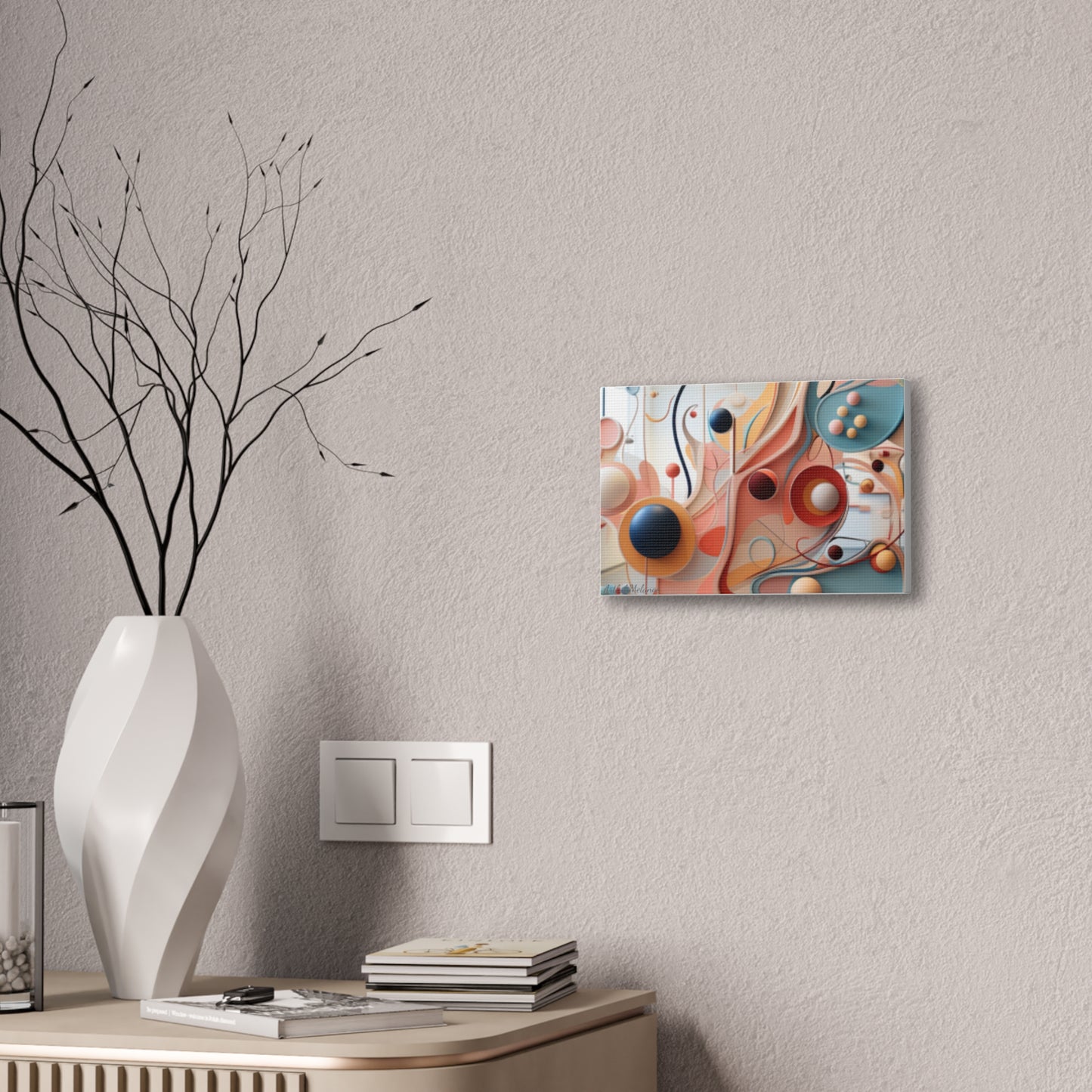 Harmony in Cyan and Peach- Graphic Print