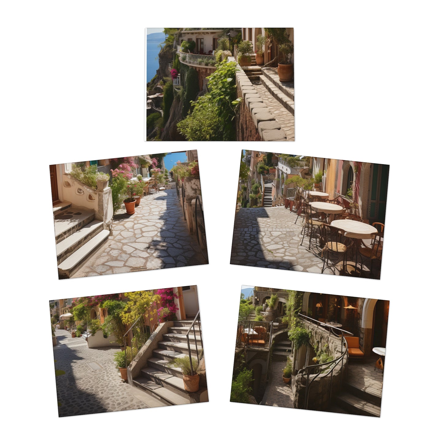 Italian Hillside Scene Multi-Design Note Cards (5-Pack)