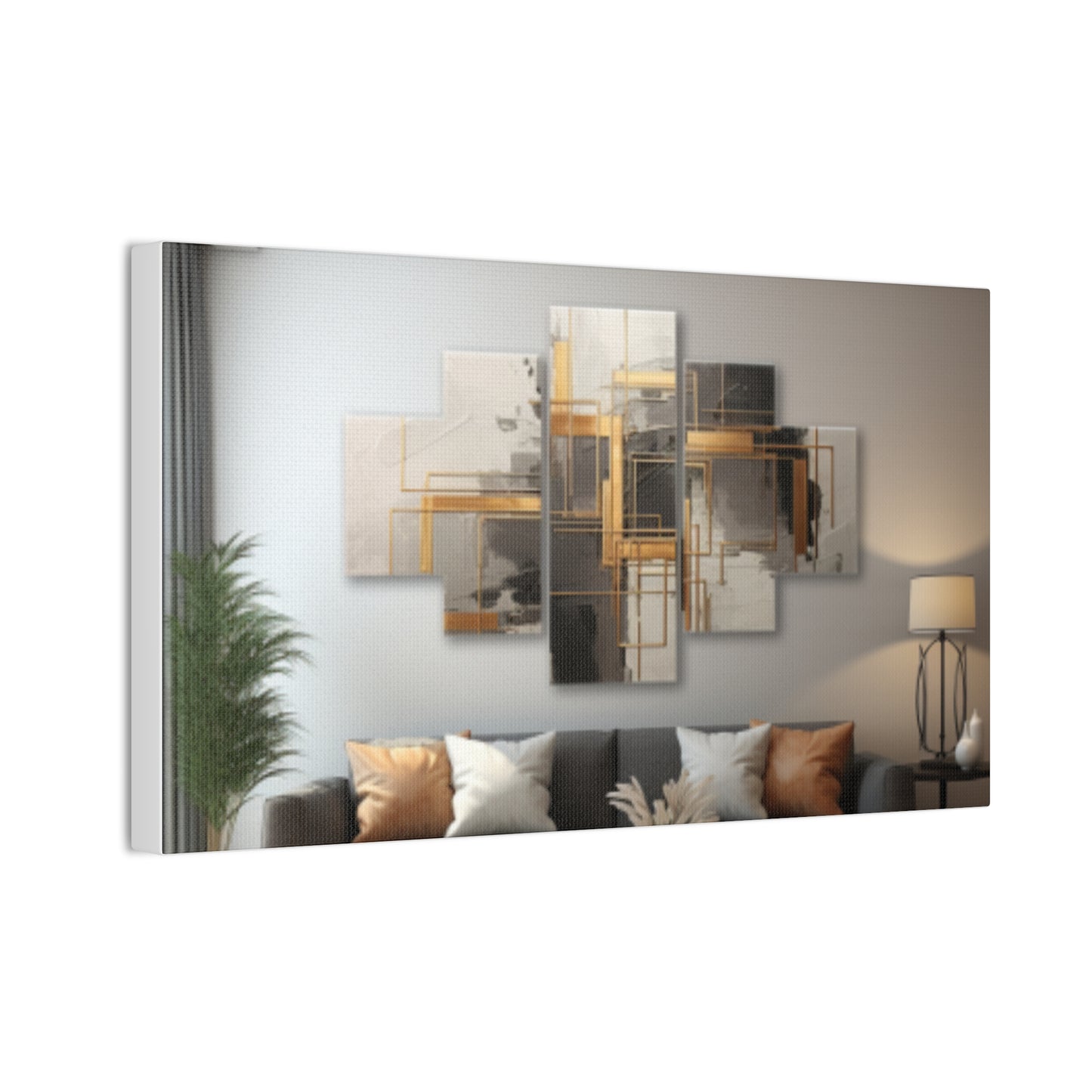 Gold and Black Elegance: A Symphony of Sophistication Canvas Print