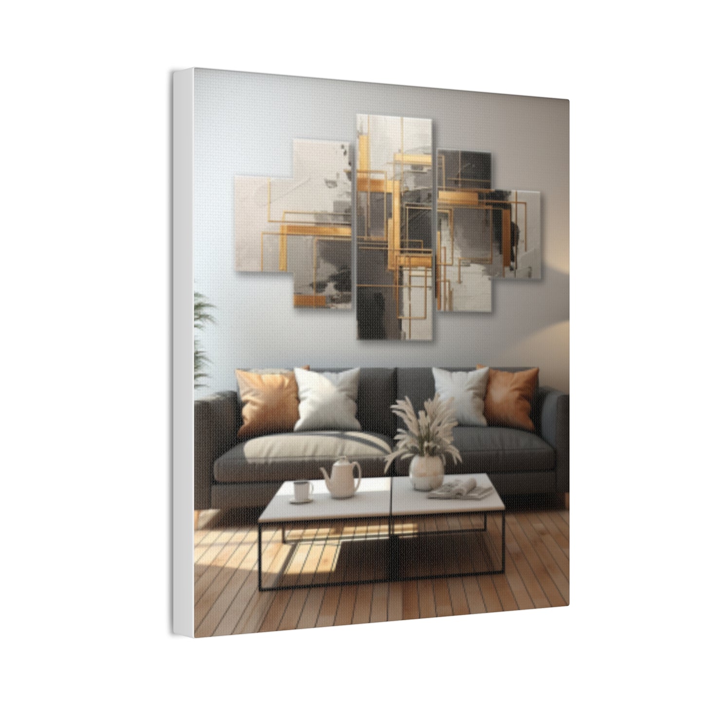 Gold and Black Elegance: A Symphony of Sophistication Canvas Print