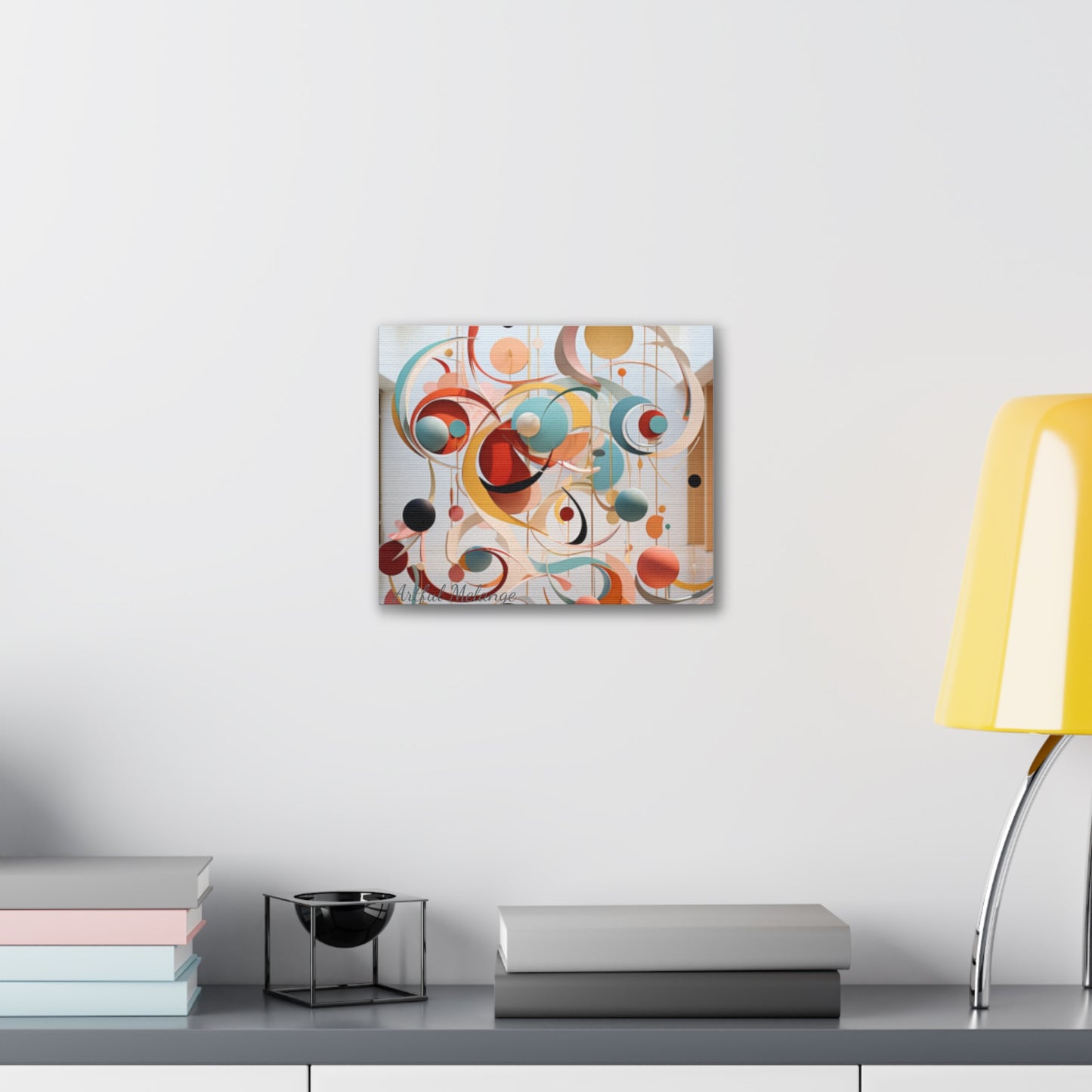 Harmony in Cyan and Peach- Graphic Print