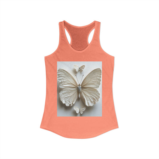 Flutter & Flow | Women's Razorback White T-Shirts with Artistic Butterflies 1