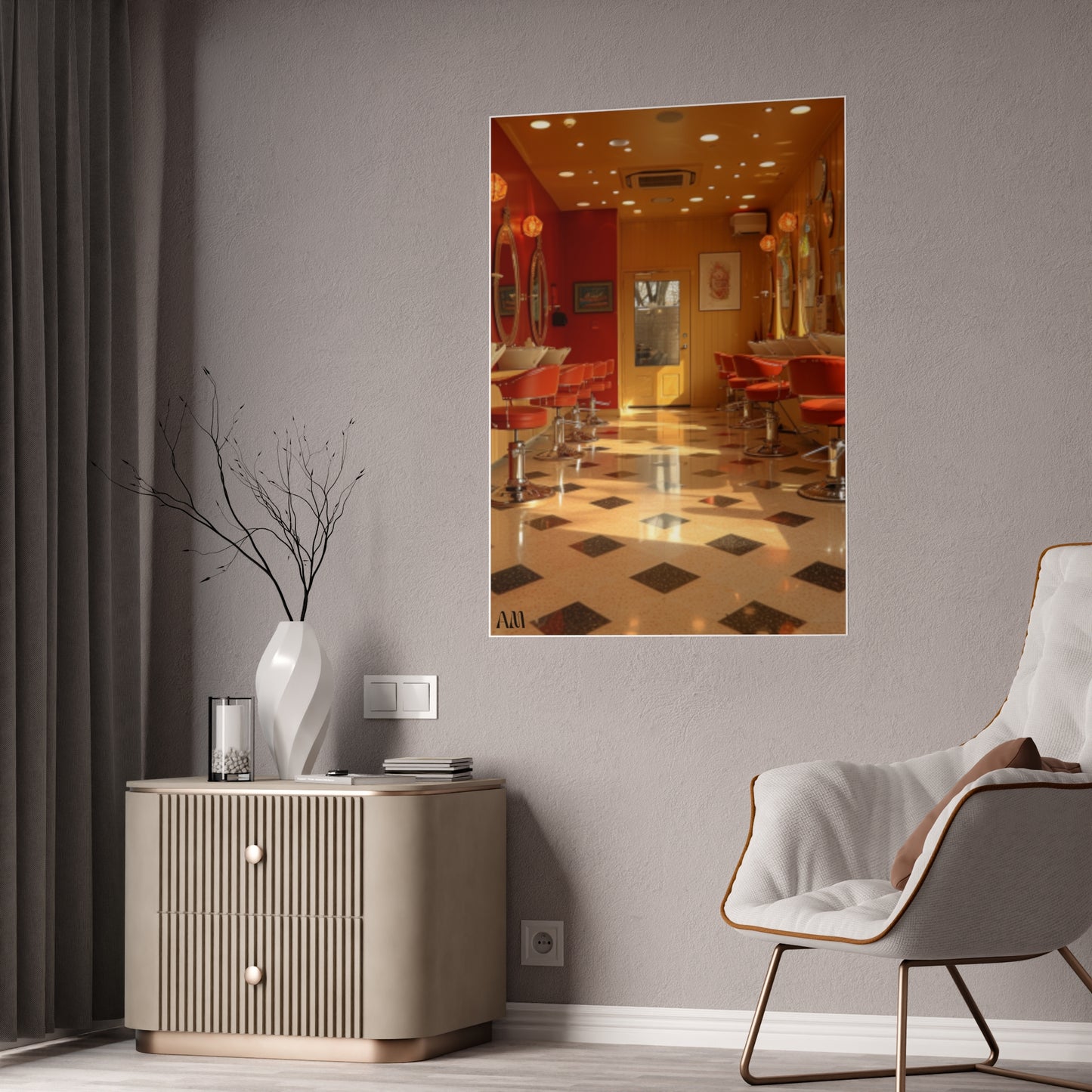 Black Hair Salon Interiors: Poster Prints Celebrating Style