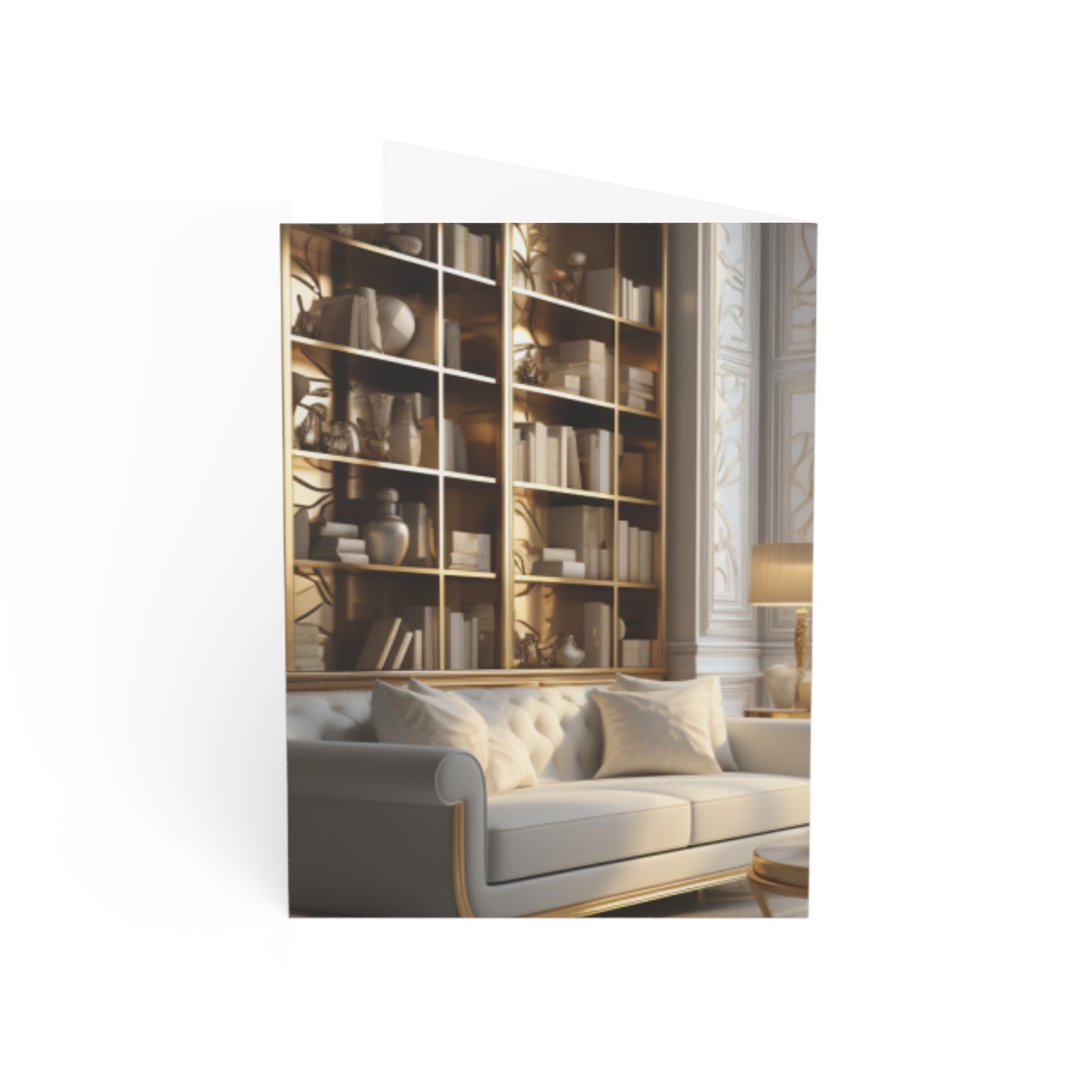 Elegance in Gold & White Christmas Notecards (1, 10, 30, and 50pcs)