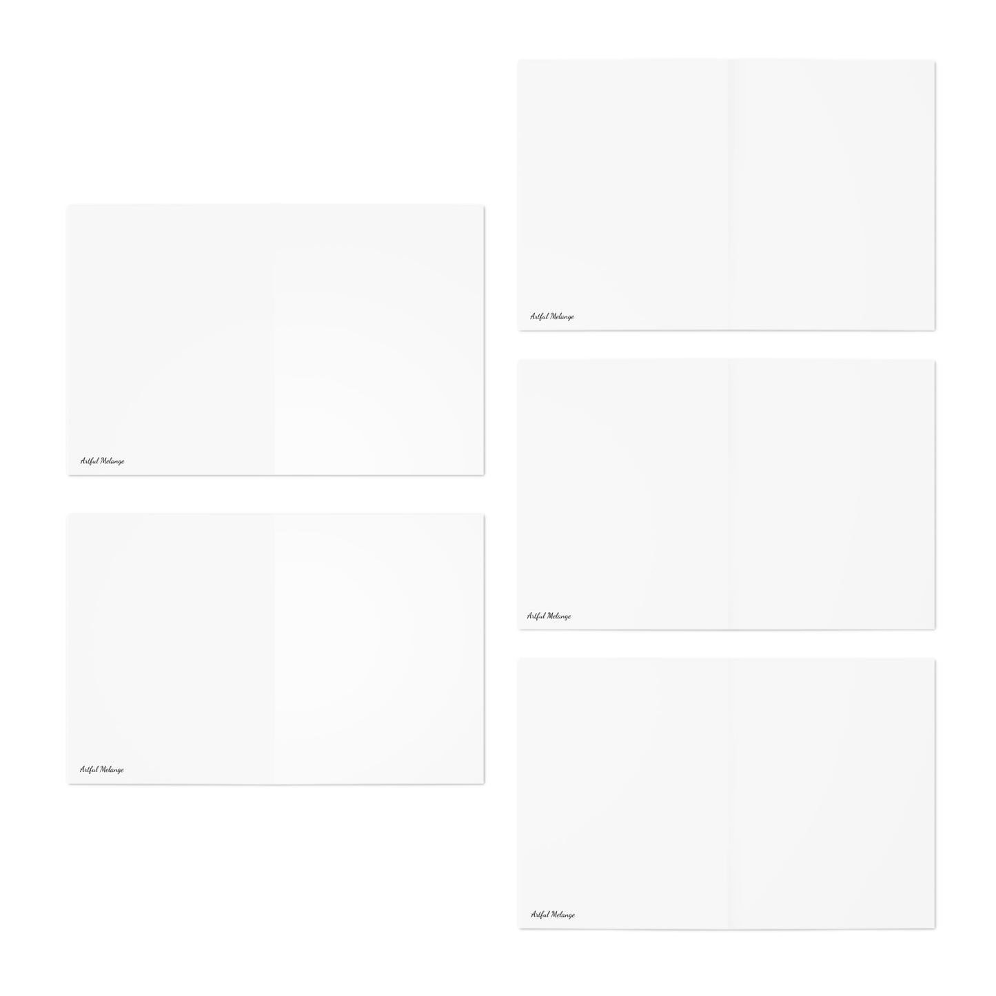 Elegance in Ink: Gold & Black Abstract Art Note Card Set(5-Pack)