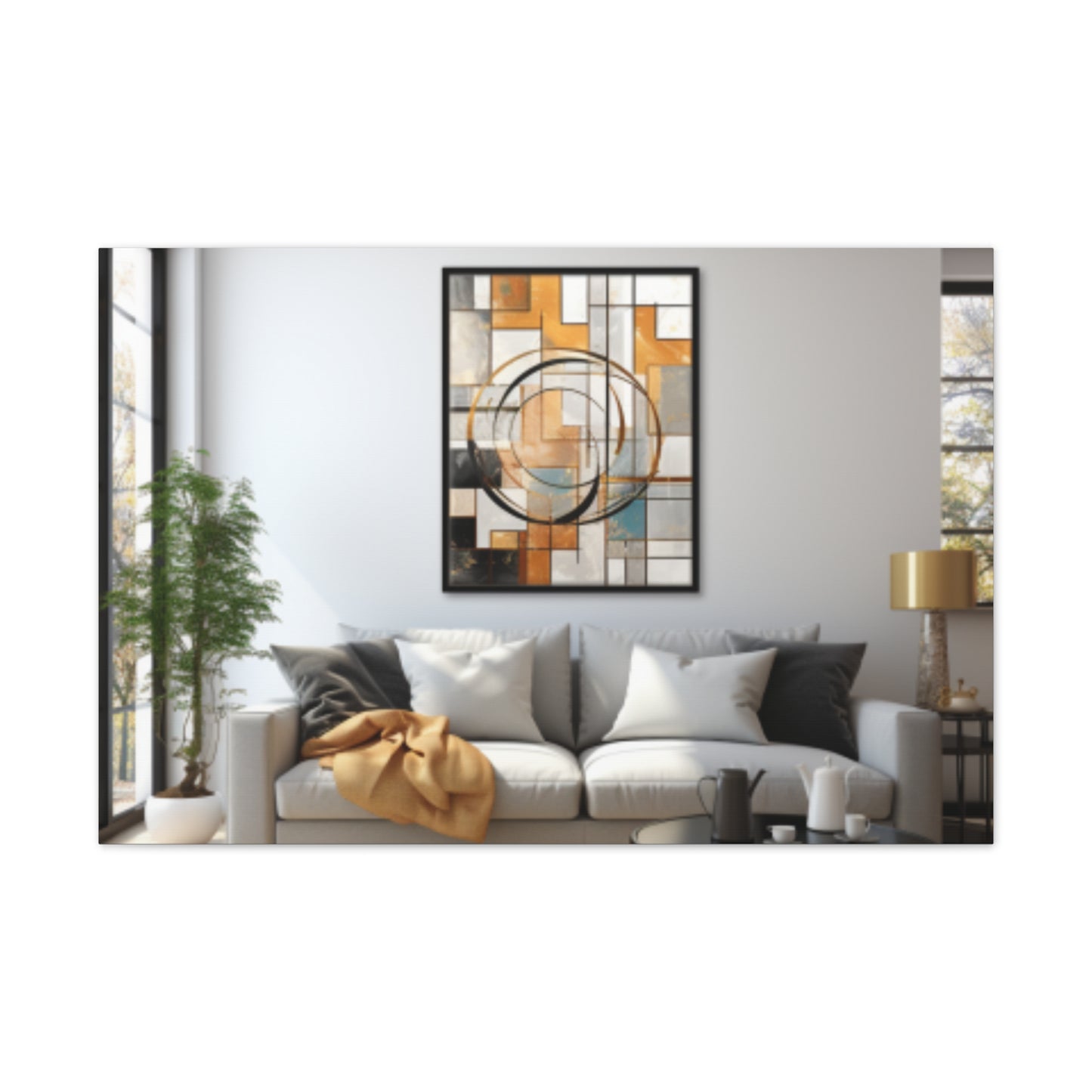 Gold and Black Elegance: A Symphony of Sophistication Canvas Print