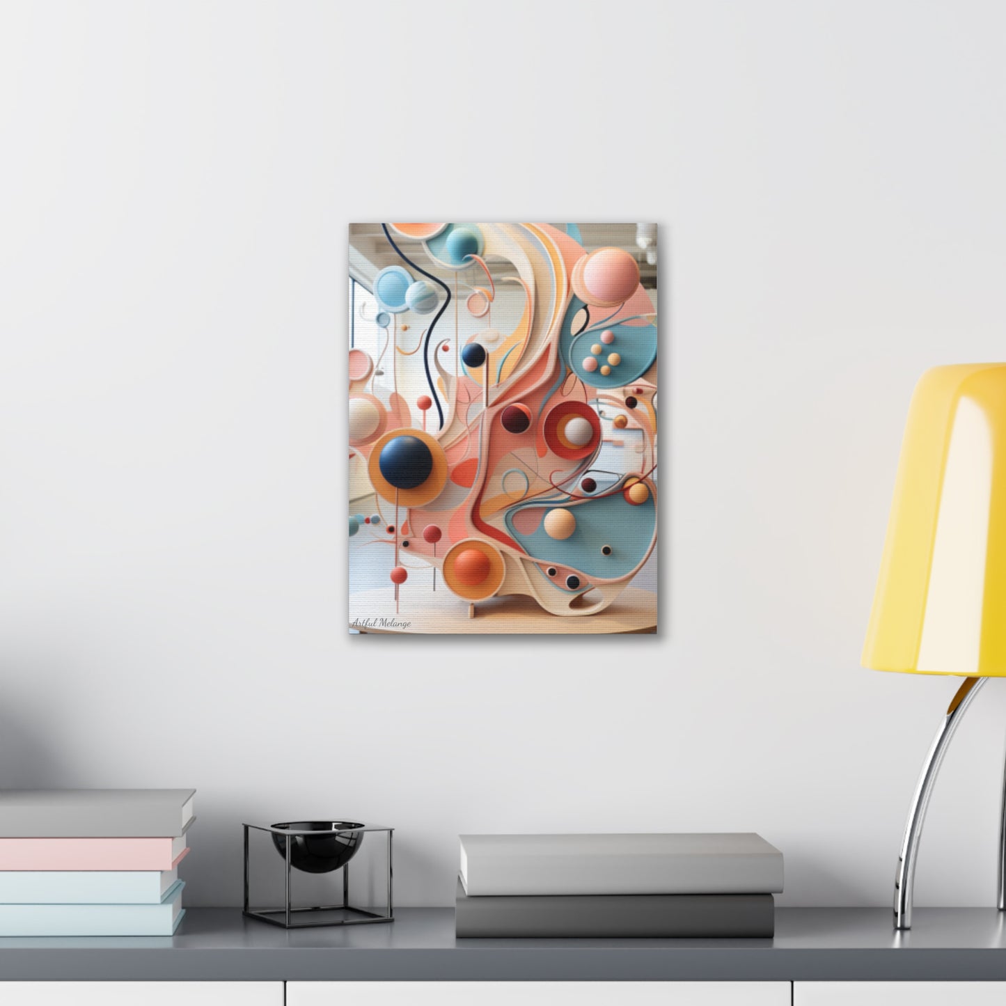 Harmony in Cyan and Peach- Graphic Print