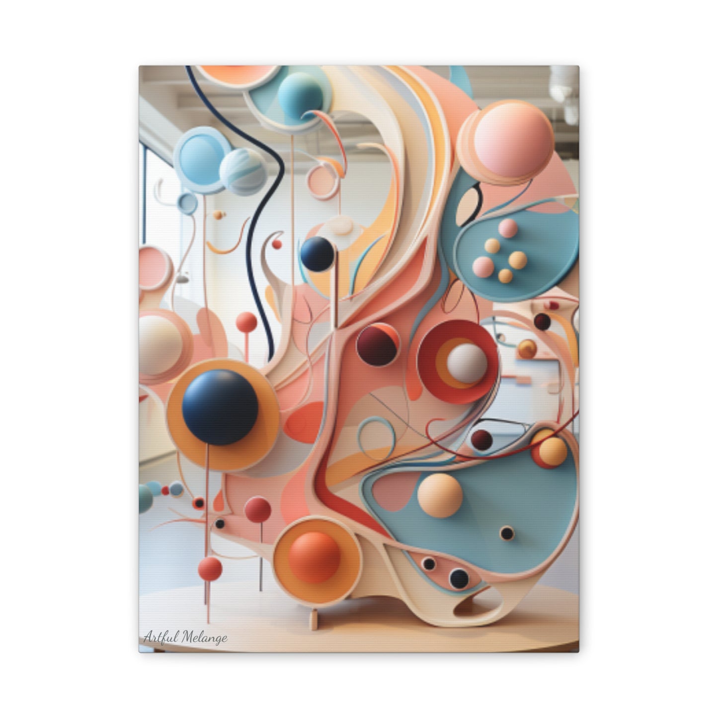 Harmony in Cyan and Peach- Graphic Print