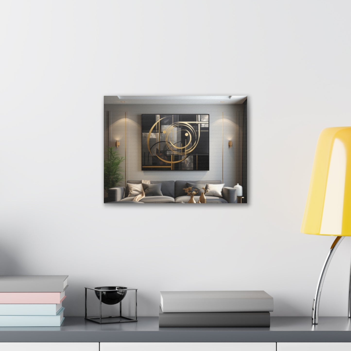 Gold and Black Elegance: A Symphony of Sophistication Canvas Print