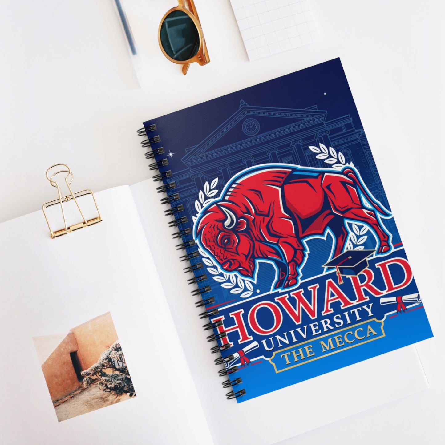 Howard University Legacy Journal – Wirebound Lined Notebook Celebrating Black Excellence, HBCU Pride & Academic Achievement/Write with Purpose. Lead with Legacy
