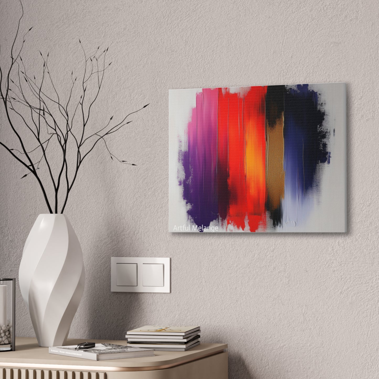 Acrylic Abstract Canvas Print - Homage to the Divine Nine/Red White Purple and Gold 3