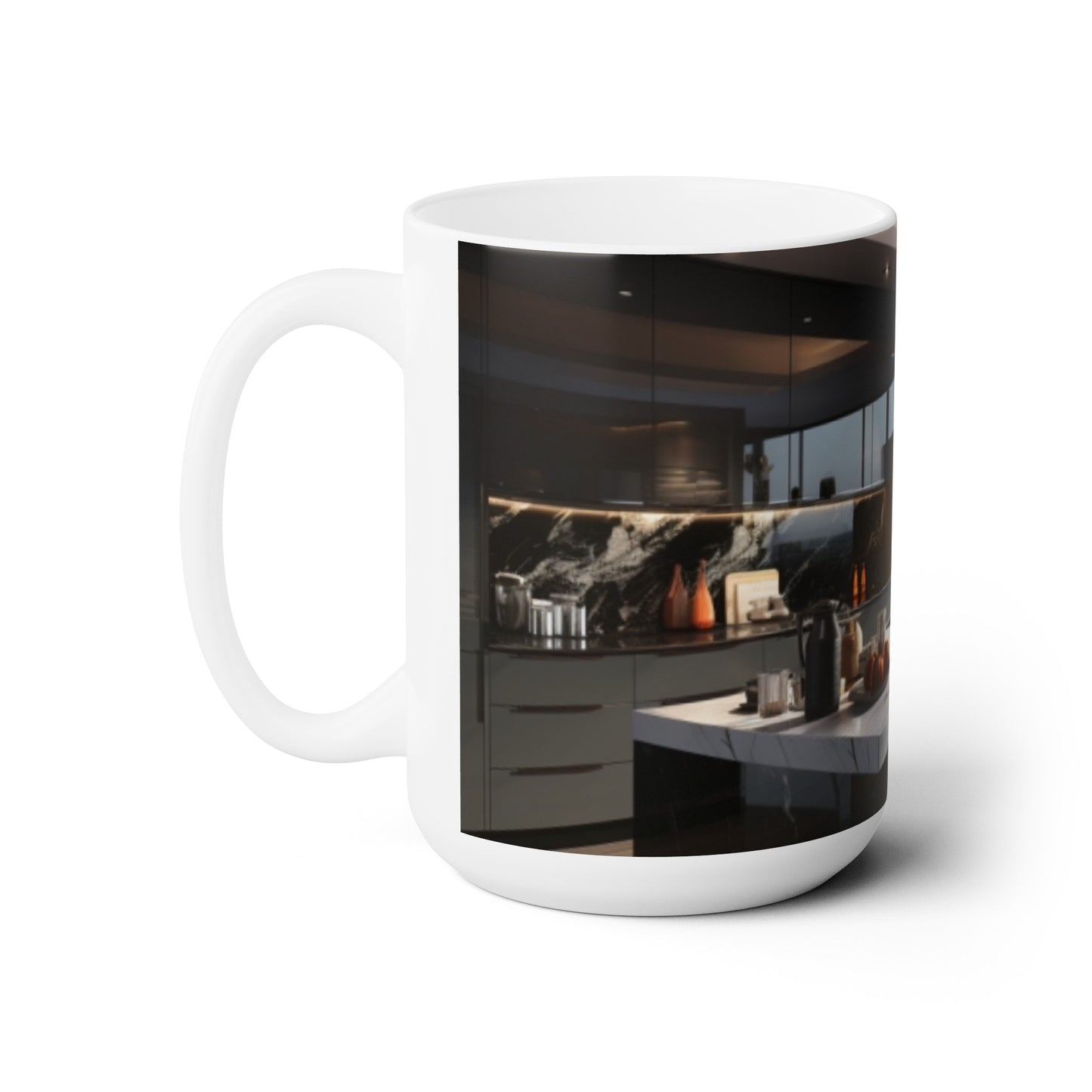 Elegant Kitchen Themed Ceramic Mug 15oz