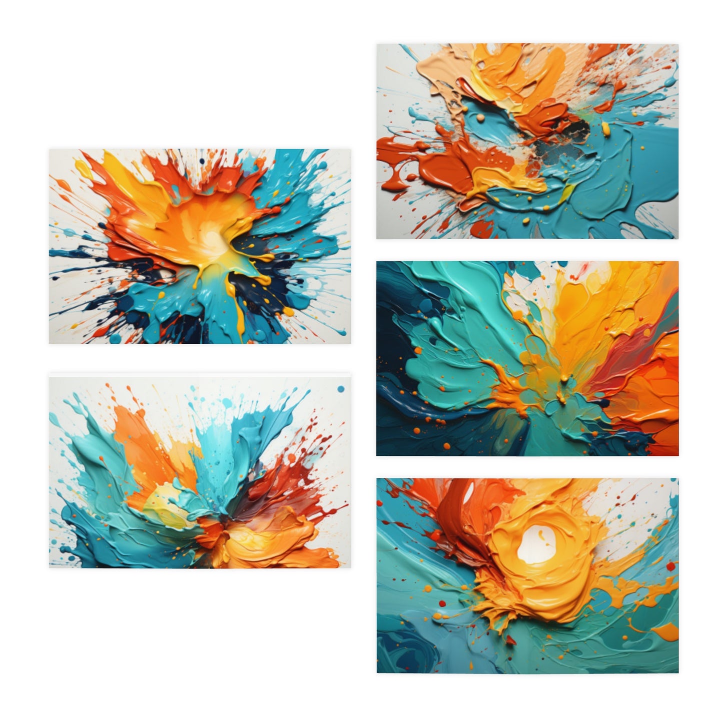 Elegance in Ink: Abstract Art Note Card Set(5-Pack)