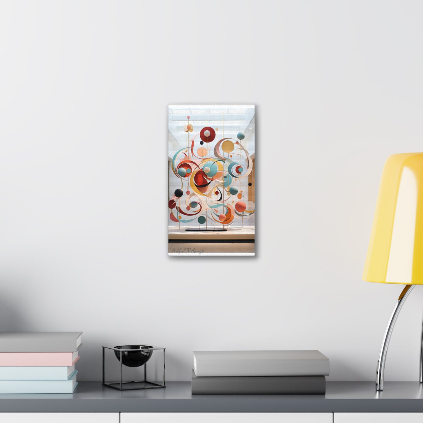 Harmony in Cyan and Peach- Graphic Print