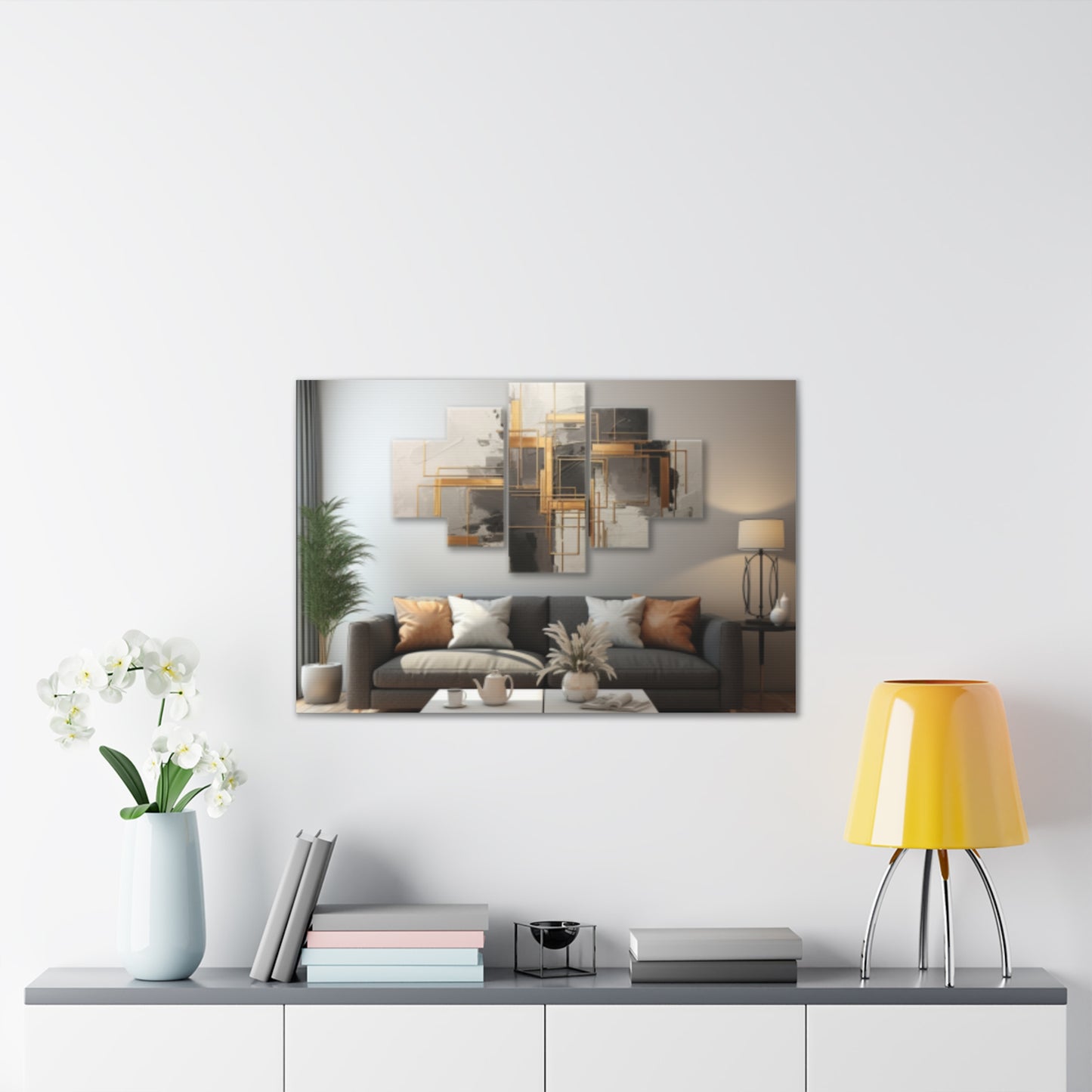Gold and Black Elegance: A Symphony of Sophistication Canvas Print