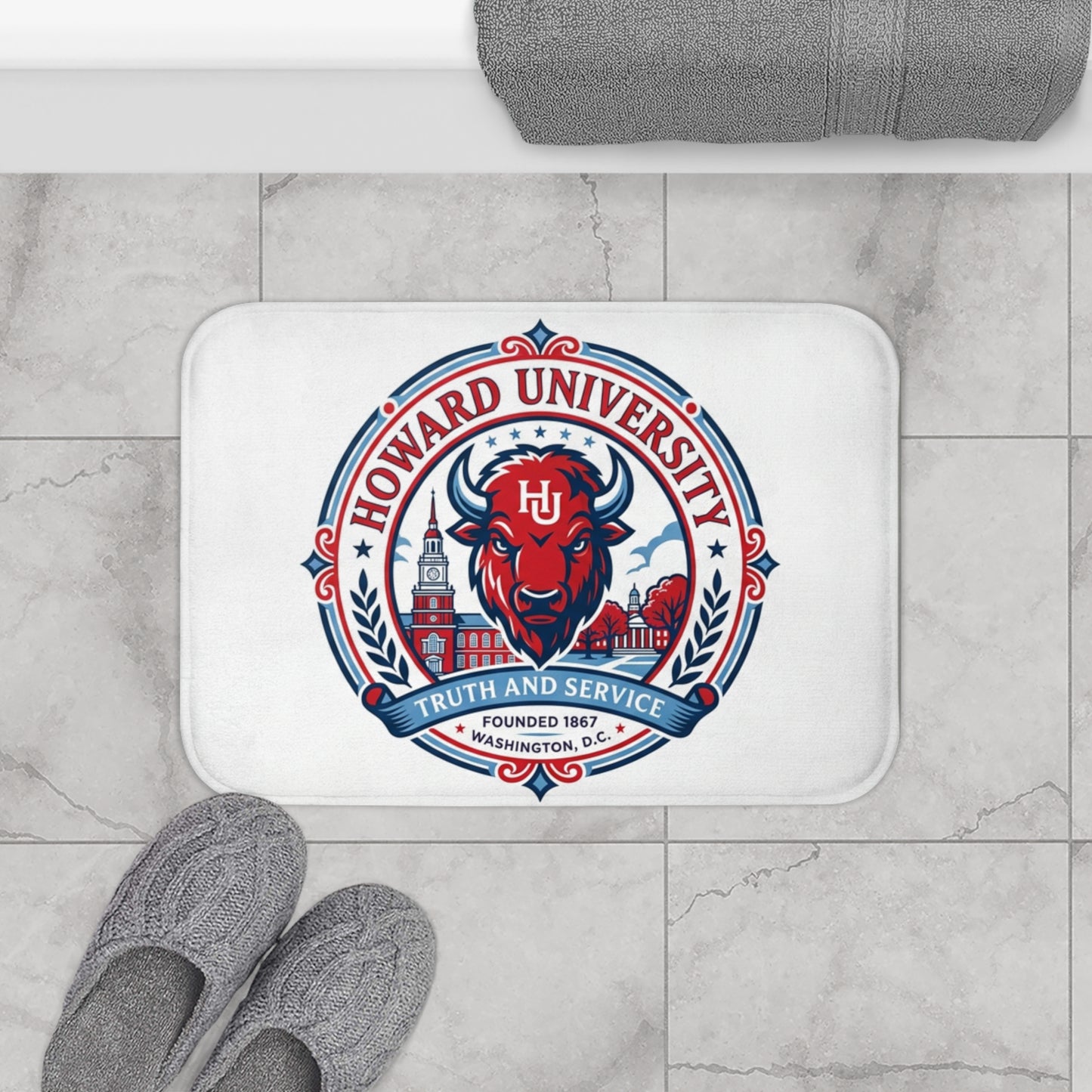 Howard University Legacy Bath Mat – Bison Pride Dorm Collection
