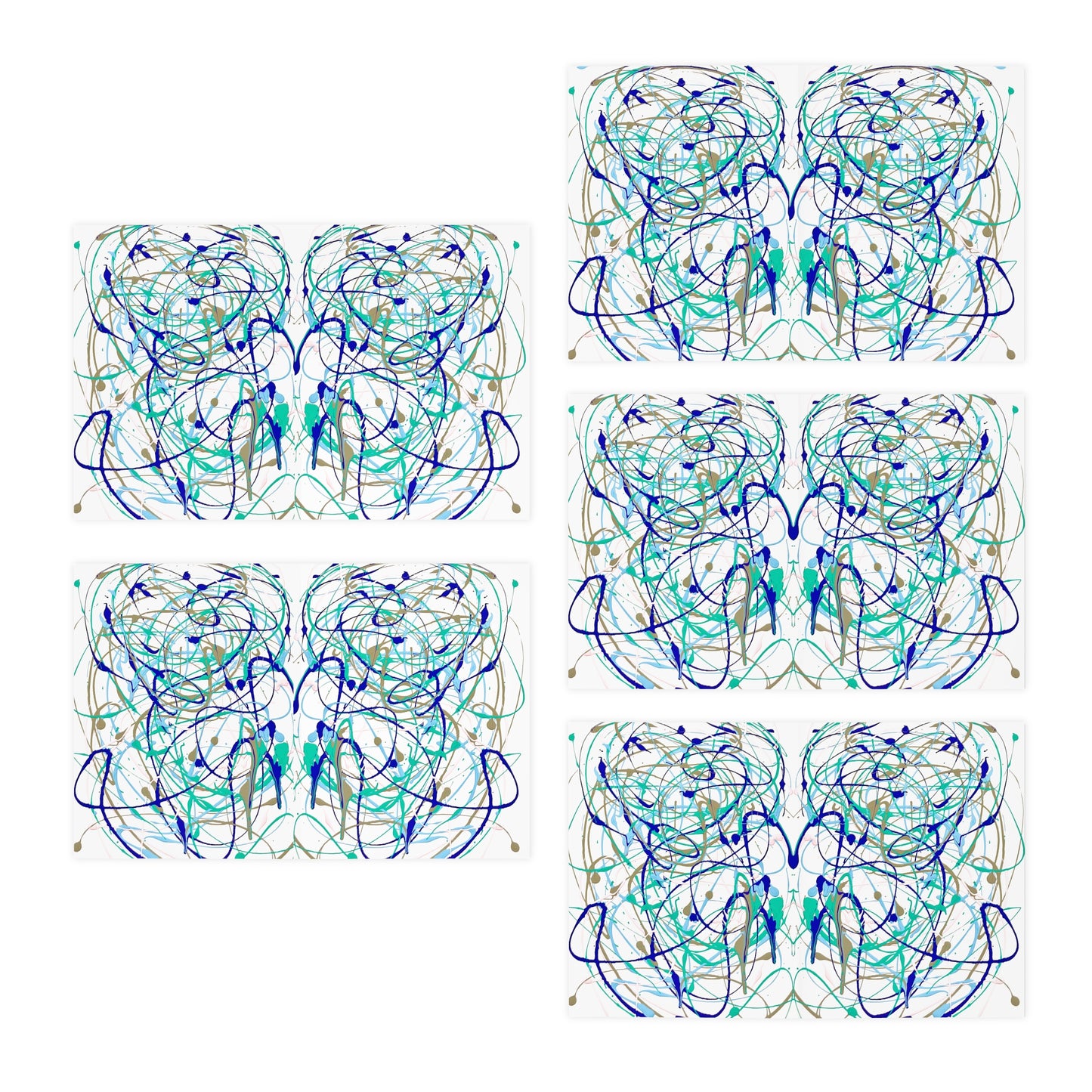 Elegance in Ink: Abstract Art Note Card Set(5-Pack)