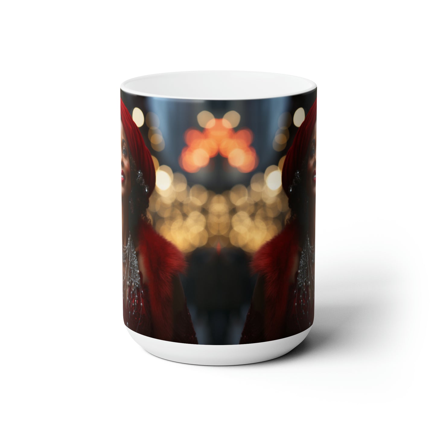 Queen Claus White Ceramic Holiday Mug 15oz