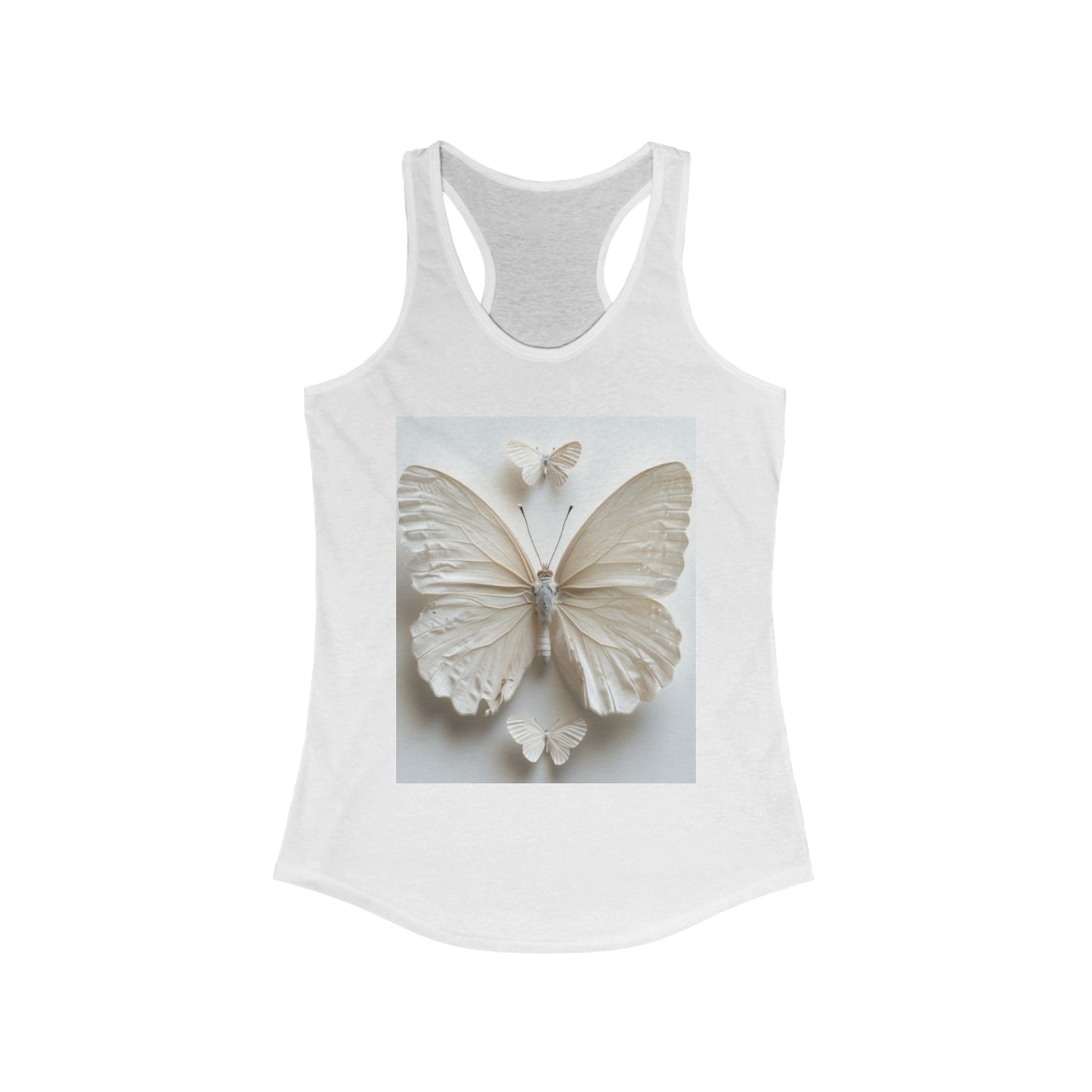 Flutter & Flow | Women's Razorback White T-Shirts with Artistic Butterflies 1
