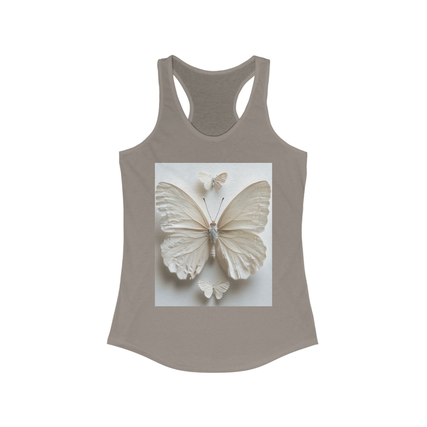 Flutter & Flow | Women's Razorback White T-Shirts with Artistic Butterflies 1