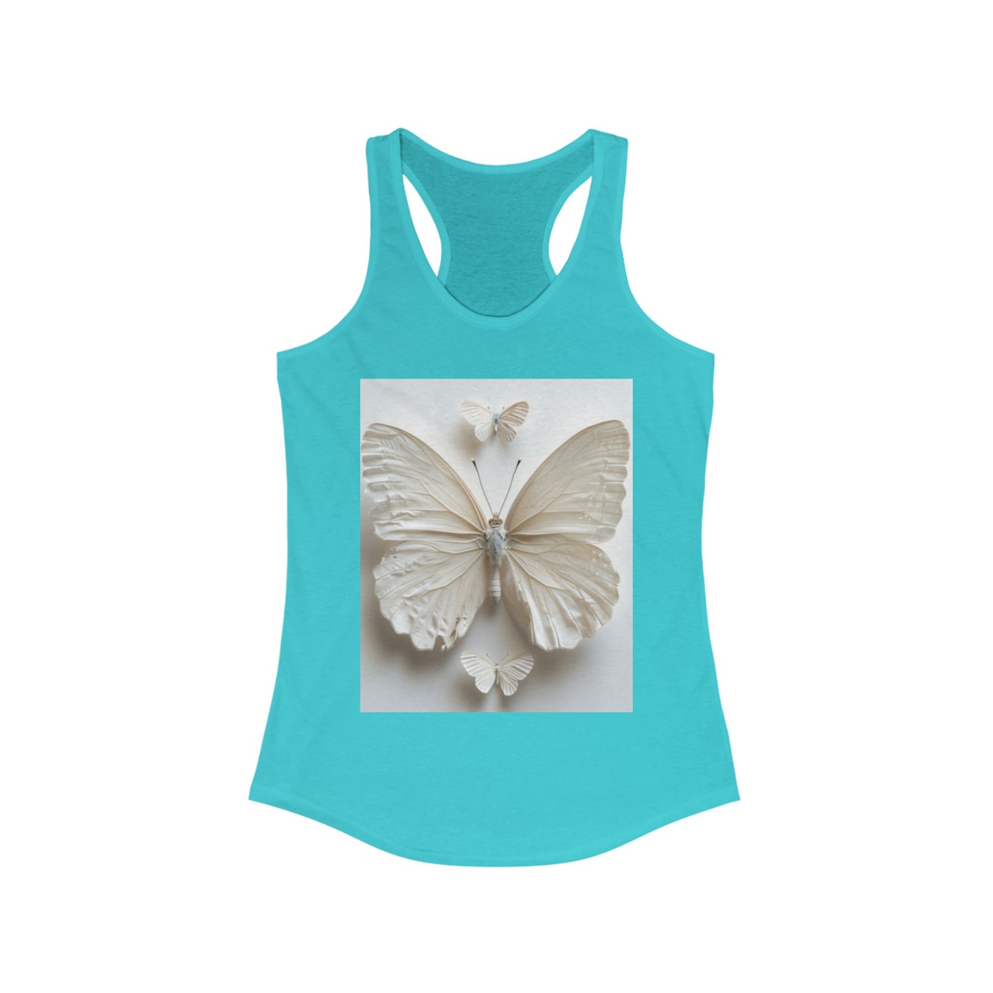 Flutter & Flow | Women's Razorback White T-Shirts with Artistic Butterflies 1