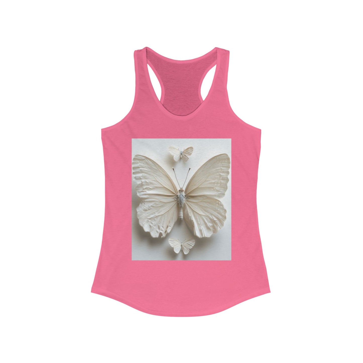 Flutter & Flow | Women's Razorback White T-Shirts with Artistic Butterflies 1