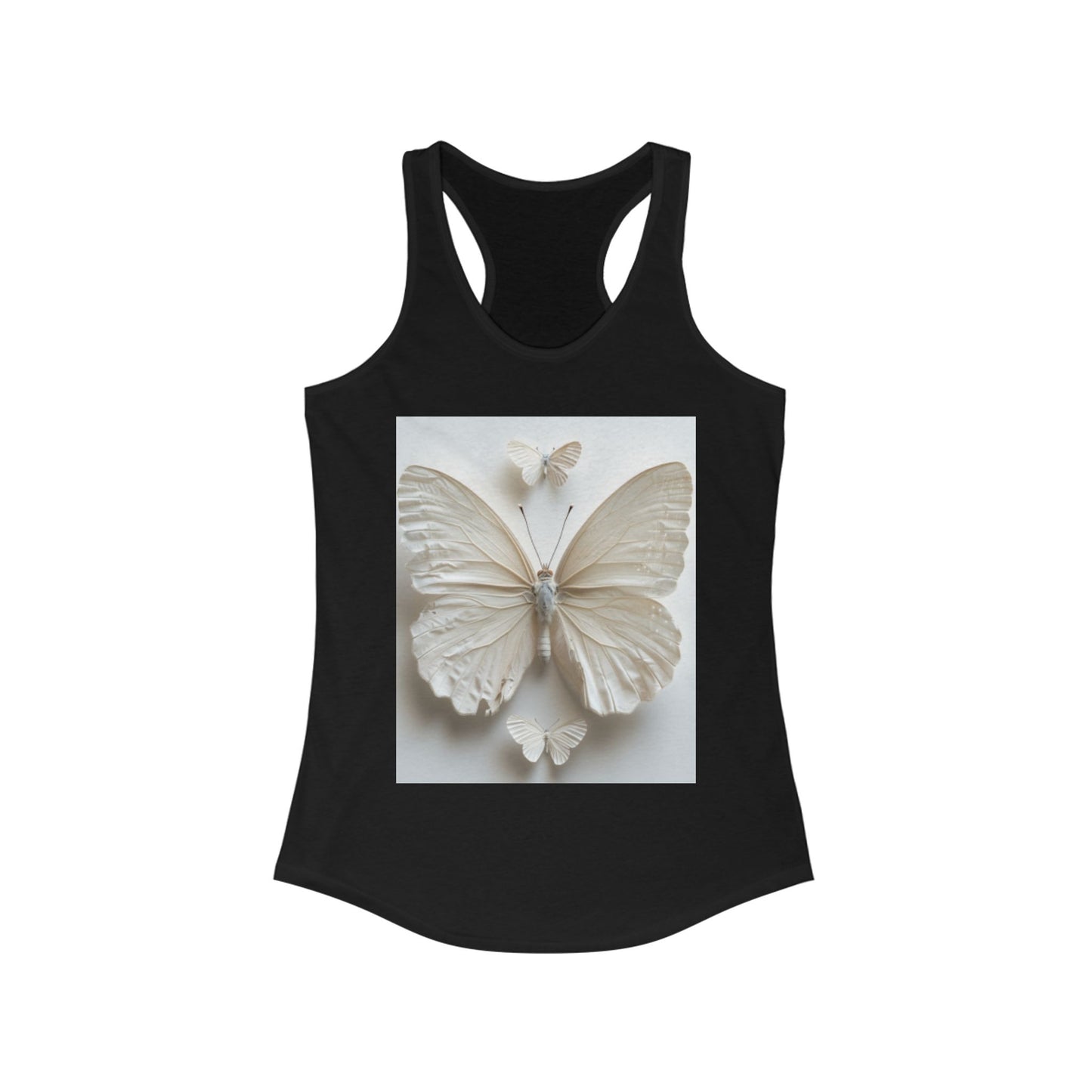 Flutter & Flow | Women's Razorback White T-Shirts with Artistic Butterflies 1